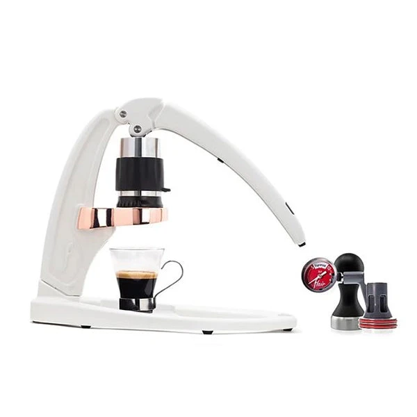 Flair Espresso Maker Signature With Pressure Gauge Kit - White 1 Flair Espresso Maker Signature With Pressure Gauge Kit - White